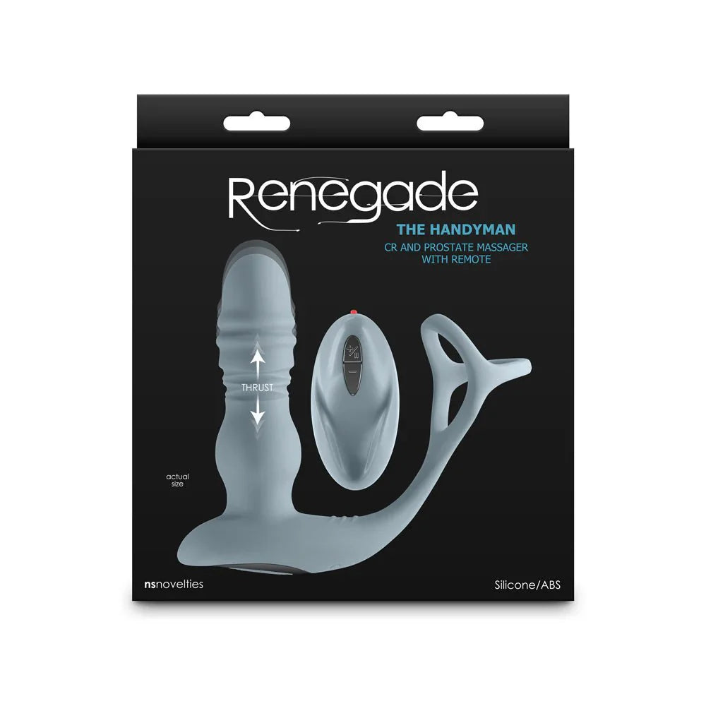 Renegade The Handyman C-Ring & Prostate Massager w/Remote - Gray