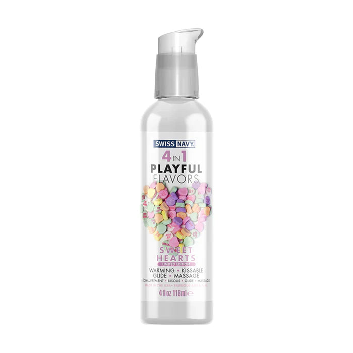 Swiss Navy 4 in 1 Playful Flavors - Warming Kissable Massage Lubricant - 4oz (118 mL) - 7 Flavors Available!