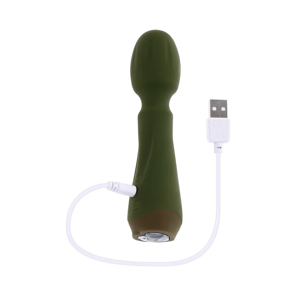 Selopa Heartfelt Rechargeable Vibrating Mini Wand Silicone - Green | CheapLubes.com