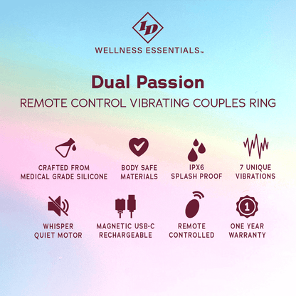 ID Wellness Essentials - Dual Passion Remote Control Vibrating Couples Ring