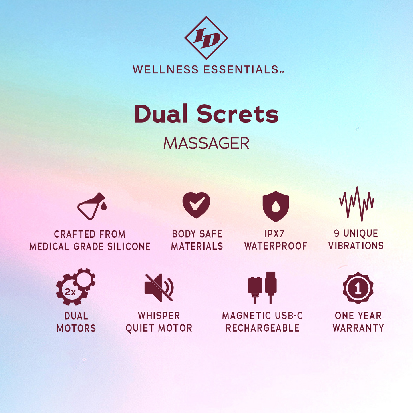 ID Wellness Essentials Dual Secrets Massager - Blue