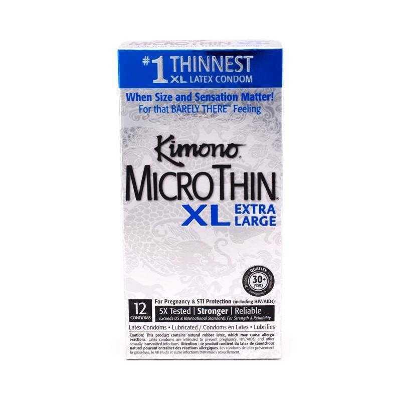 Kimono Microthin XL Extra Large Condoms 12 pk