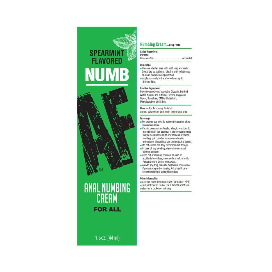 Numb AF Anal Numbing Cream For All - Spearmint Flavored