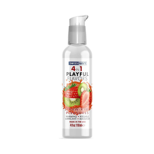 Swiss Navy 4 in 1 Playful Flavors - Warming Kissable Massage Lubricant 4oz (118 mL) - CheapLubes.com