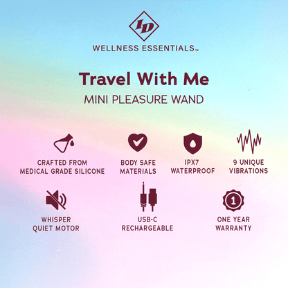 ID Wellness Essentials - Travel With Me Mini Pleasure Wand - Blue