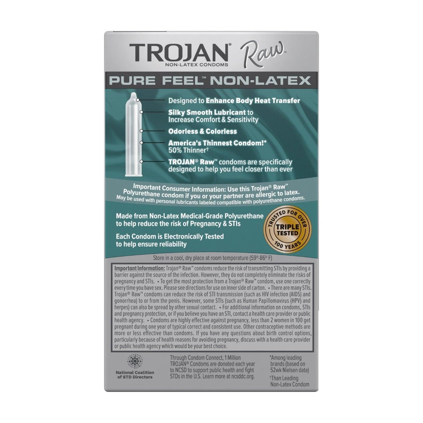 Trojan Raw Pure Feel - Non-Latex 10ct