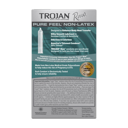 Trojan Raw Pure Feel - Non-Latex 10ct