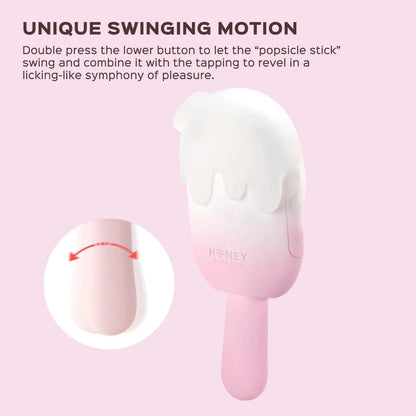 Bite Me Cream Pop Stimulator - Tapping, Sucking, Vibrating, & Swinging Teasing